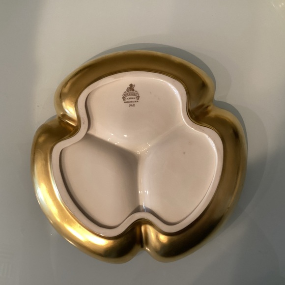 Pickard China Divided Relish Plate/Tray 3 Compartments  #742 gold 8" - Picture 2 of 4
